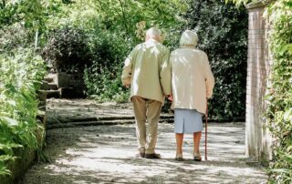 Elderly couple receiving home care together