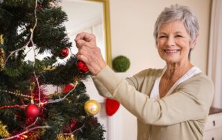 Elderly woman during holidays covid-19 pandemic