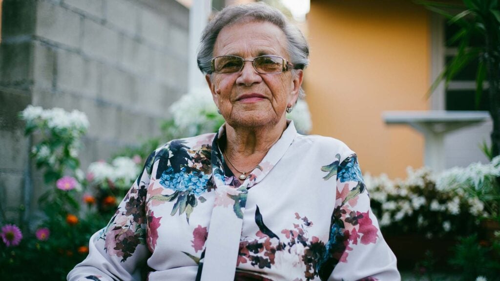 Senior woman, grandmother, receiving care at home