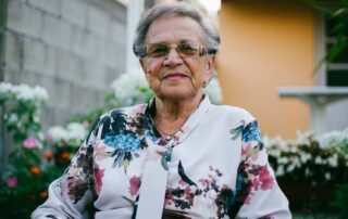 Senior woman, grandmother, receiving care at home