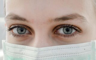 CNA home care worker nurse wearing facemask