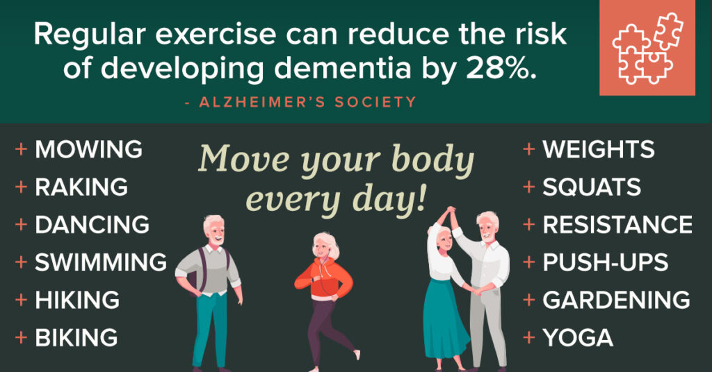 Illustrations of Elderly people exercising to maintain cognitive health