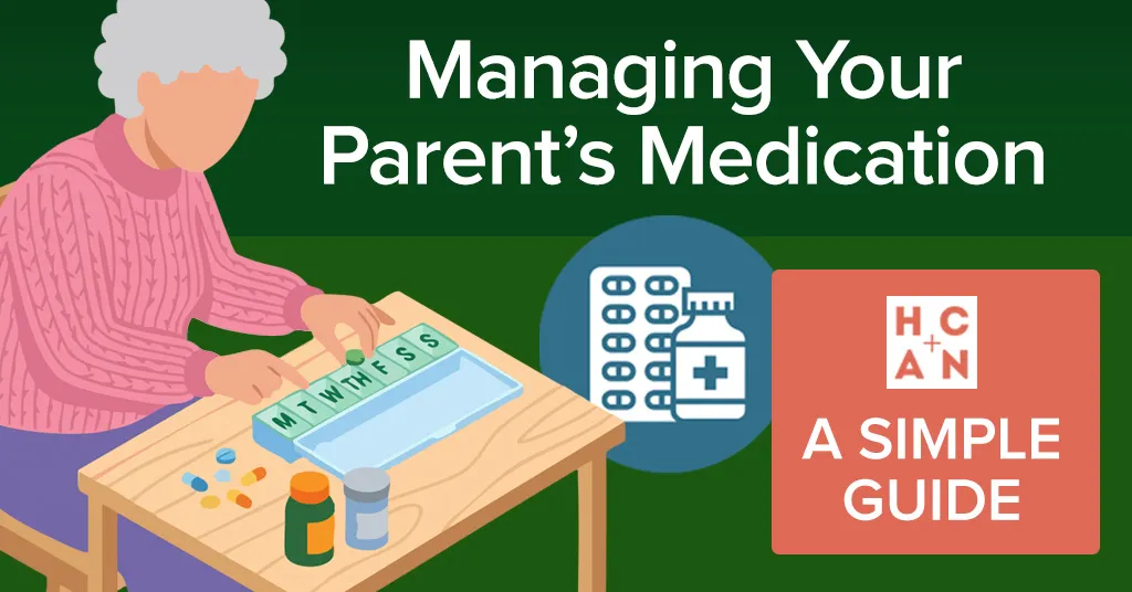 Elderly woman organizing her weekly pill organizer to manage medications